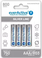 everActive Sidabrinis Line AAA įkraunamos baterijos 4 vnt. (R03, 1.2V)