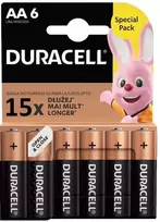 Duracell AA šarminės baterijos MN1500, 6 vnt. rinkinys