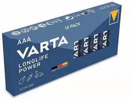 Varta Longlife Power AAA šarminės baterijos 10 vnt. rinkinys