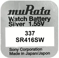 Baterija - Murata 337 (SR416SW) 1.55V Sidabro Oksido Laikrodžio Baterija 10 vnt.