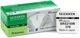 Seizaiken 379 SR521SW sidabro oksido laikrodžių baterijos 10 vnt