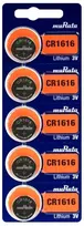Maxell Murata CR1616 3V ličio monetinės baterijos laikrodžiams, 5 vnt.