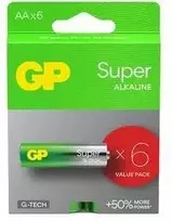 GP Super AA šarminės baterijos 1.5V, 6 vnt.