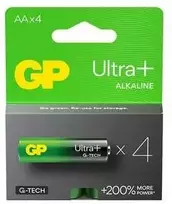 GP Ultra+ AA šarminės baterijos 1.5V, 4 vnt.