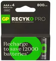GP ReCyko Pro AAA 800mAh įkraunamos baterijos, 4 vnt.