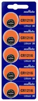 Murata CR1216 3V ličio monetinės baterijos, 5 vnt. rinkinys