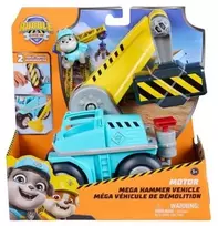 Rubble & Crew Paw Patrol Rubble ir jo įgula Transformuojamas variklis Važiuoklė Statybinis buldozeris su plaktuku ir 5,5 cm figūrėlė