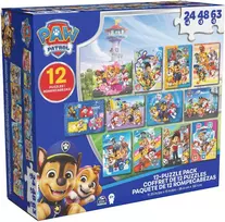 Dėlionė „Paw Patrol“ 12 viename, didelis dėlionių rinkinys, 12 dėlionių