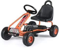 Promotions Pedalinis kartingas, reguliuojama sėdynė, saugus rankinis stabdis, vaikams, oranžinis