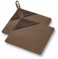 Rankšluostis Pillivuyt Puodo laikikliai 20,5 x 20,5 cm, rudas 2 vnt., drobė/oda