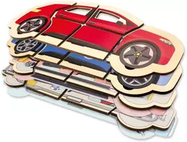 Beleduc lavinamoji priemone - sluoksniuota medinė dėlionė Automobilis (17063)