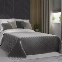 Velveto lovatiesė VELVI ANTHRACITE, 220x240 cm (tamsiai pilka)
