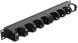 Delock 66849 - Kabelių valdymo skydelis - Juodas - Metalas - Plastikas - 1U - 48,3 cm (19") - 44 mm