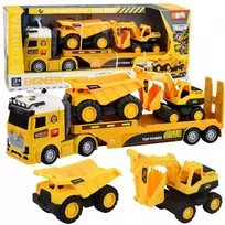 Lean Toys Statybinių mašinų rinkinys geltonas 3 vnt.