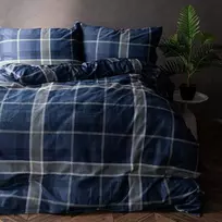Deluxe satino patalynės komplektas MĖLYNASIS SKONIS, 3 dalių, 200x220 cm