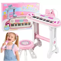 Lean Toys Elektroninis pianinas rožinis