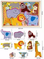 Malplay Medinė dėlionė Zoologijos sodo gyvūnai