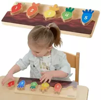 Medinė dėlionė MASTERKIDZ skaičiai, spalvos ir daržovės