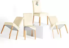 Kėdžių užvalkalai 48×48×58+10 cm smėlio spalvos Restilo