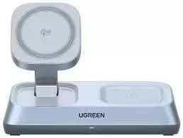 Įkroviklis Ugreen UGREEN W711 MagFlow 3-in-1 magnetyczna bezprzewodowa stacja ładująca Qi2 25W dla iPhone, AirPods i Watch sidabrinė