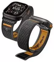 Spigen Athlex Air 2 aktyvus dirželis, juoda-oranžinė - Apple Watch 49mm/46mm/45mm/44mm