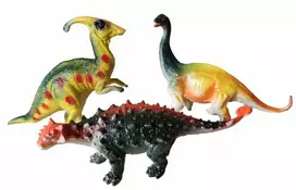 Žaislinės dinozaurų figūrėlės 3 vnt (1970)