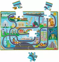 Dėlionė Melissa Doug - Grindų dėlionių ir žaidimų rinkinys Lenktynių trasa (806125)