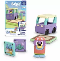 Bluey Plytelių miestelis – mėlynas magnetinis mini žaidimų rinkinys – močiutės Janet plytelių rinkinys