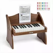 Vaikiška medinė pianino klaviatūra, edukacinis muzikinis žaislas, 25 klavišai riešutmedžio, vaikiškas medinis pianinas, mini skaitmeninis pianinas vaikams