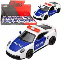Lean Toys Policijos sportinis automobilis baltas–mėlynas