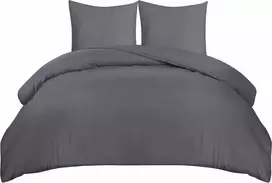 Utopia Bedding antklodės užvalkalų komplektas, 200 x 220 cm mikrofibra, 2 pagalvių užvalkalai, pilki