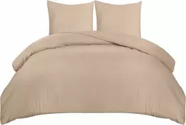 Patalynės komplektas Utopia Bedding mikrofibros poliesterio patalynės užvalkalų komplektas 200 x 200 cm, 2 pagalvių užvalkalai 80 x 80 cm, smėlinis