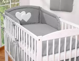 Patalynės komplektas Hanging Hearts, antracito spalvos
