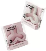 HEORSHE silikoniniai kramtukai SHAMROCK, 2 vnt., baltas/rožinis