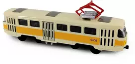 Rappa Metalinis čekiškas retro tramvajus geltonas 16 cm šviesos garsas