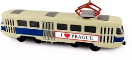 Rappa Metalinis čekiškas retro tramvajus mėlynas 16 cm PRAHOS