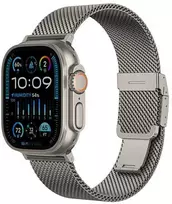 „AmazingThing“ titano aukščiausios kokybės metalinis dirželis, skirtas „Apple Watch“ 38/40/41/42/44/45/46/49 mm – sidabrinis
