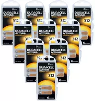 Duracell 312 klausos aparatų baterijos, 60 vnt., ilgai veikiančios