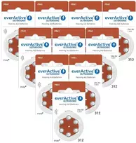 Everactive Ultrasonic 312 PR41 klausos aparatų baterijos, 60 vnt.