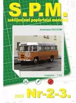 Wmc Models PAZ-672M autobuso popierinis modelis 1/32 SPM surinkimui