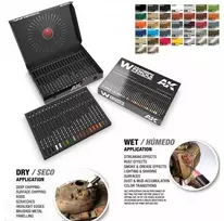 AK Interactive weathering akvareliniai pieštukai 37 vnt Deluxe rinkinys