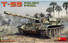 Miniart T-55 Lenkijos vidutinis tankas 1/35 surenkamas modelis