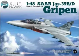 Kitty Hawk Saab JAS-39B/D Gripen 1/48 plastikinis surenkamas lėktuvo rinkinys