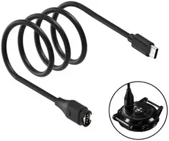 USB-C laidas „MajesticLine“, skirtas „Garmin“ laikrodžių įkrovimui, 1 m, juodas