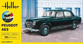 Heller Peugeot 403 plastikinis modelis 1/43 dovanų rinkinys