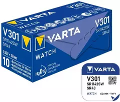 Varta 301 sidabro oksido laikrodžių baterijos 1.55V, 10 vnt.