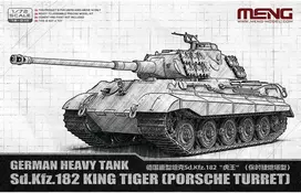 Meng Model Meng vokiškas sunkus tankas King Tiger Porsche, 1/72 plastikinis