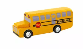 PlanToys žaislas - medinė mašinėlė Mokyklinis autobusas (PT6049)