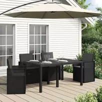 Sėdynės ir nugaros pagalvėlės 4 pcs Antracito 47 x 45 x 2 cm