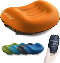 Trekology pripučiama kelioninė pagalvė ALUFT 2.0, lengva, kompaktiška, ergonominė, oranžinė
